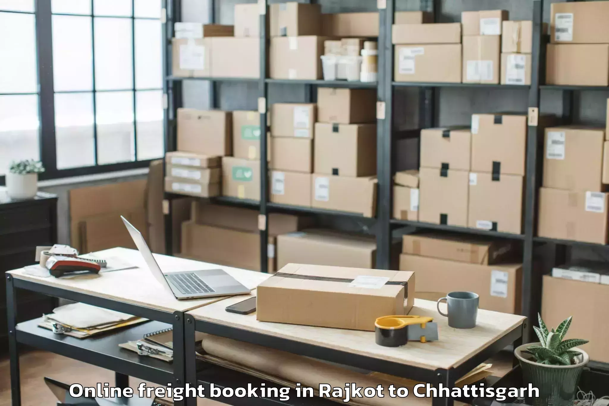 Hassle-Free Rajkot to Jashpurnagar Online Freight Booking